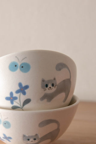 Un Studio x Ye Zi | Blue Garden Cat Rice Bowl